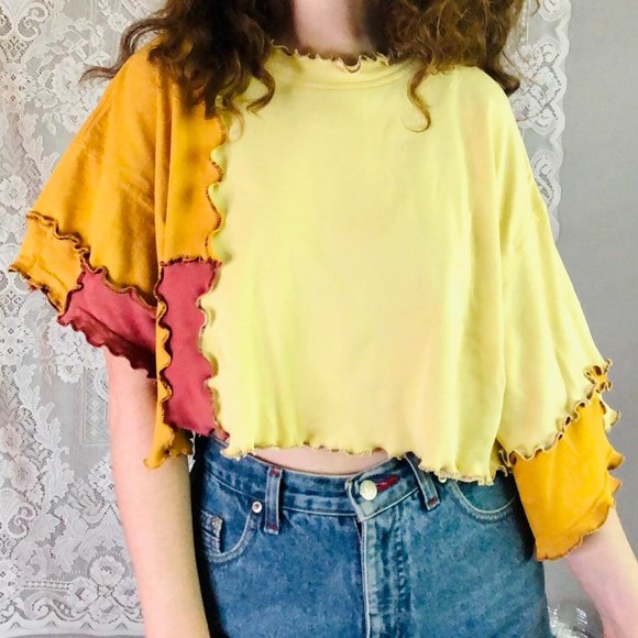 3/$40 👚 Handmade asymmetrical crop top! - Picture 2 of 6